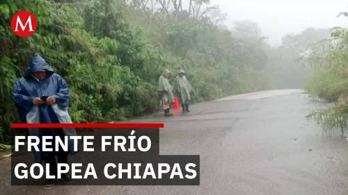 Frente frío 30 provoca lluvias y deslaves en municipios del norte de Chiapas